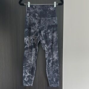 Lululemon Align High Rise Leggings, 25”, Tye Dye, Graphite Grey, Size 6
